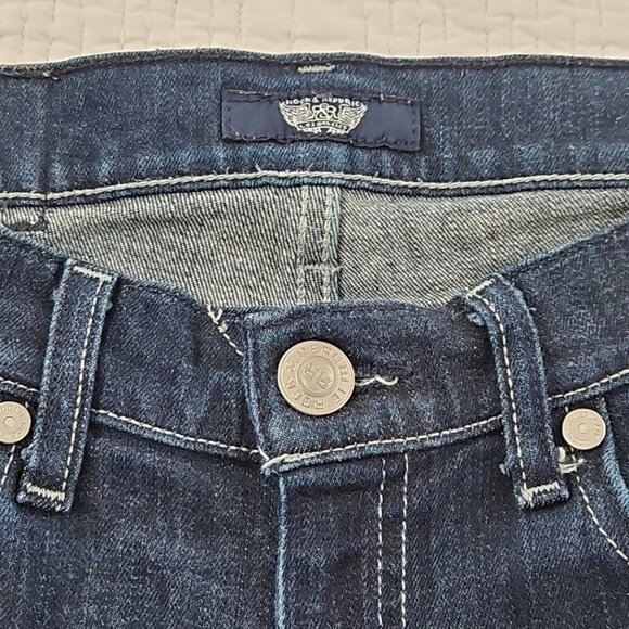 Rock & Republic Stella Jeans Women's 27 (30x29) Straight Dark Blue Denim EUC - Picture 9 of 16